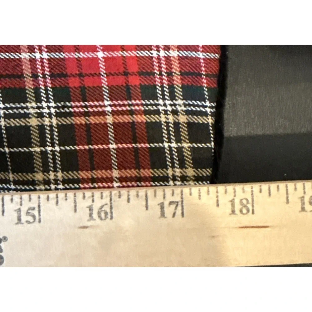 Plaid Cardinal Bird White Faux Fur Trim  Christmas Holiday‎ Stocking 17.5 Inch